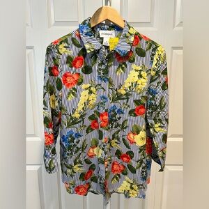 🔥SALE🔥 Peck & Peck Women’s Vibrant Floral Button Down Shirt Sz M